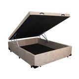 Cama Box Baú Viúva King Design Suede Bege 128x188x41