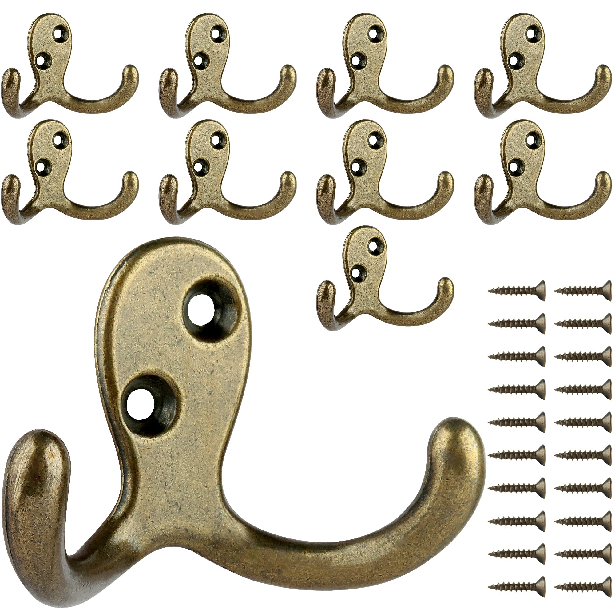 Coat Hooks Ibosins Heavy Duty Double Pin Montados Na Parede X10