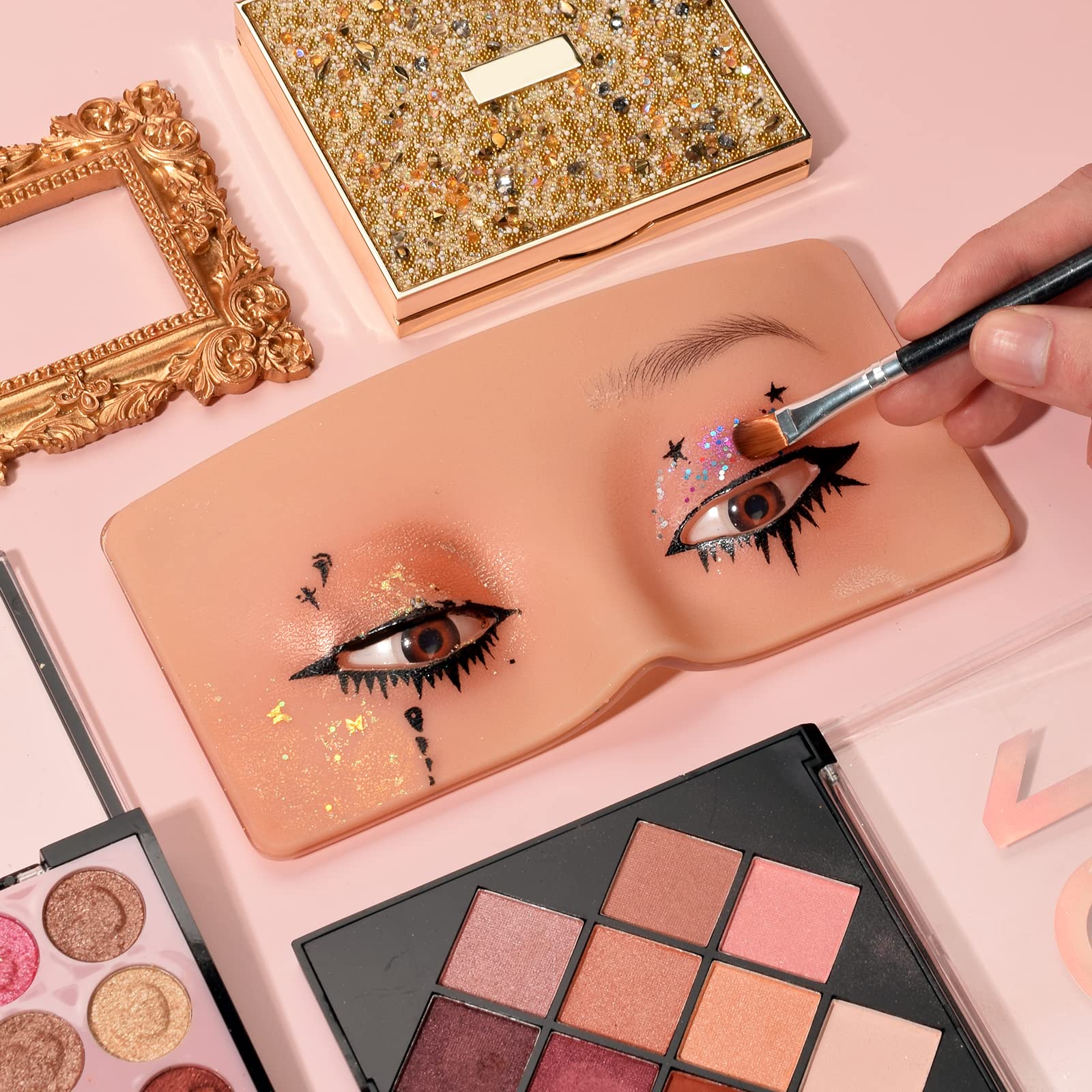 Makeup Practice Face Board Bamttoo Silicone Com Pincéis