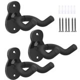 Suporte De Parede Para Guitarra Moko, Pacote Com 3 Unidades, Para Baixo Elétrico, Preto
