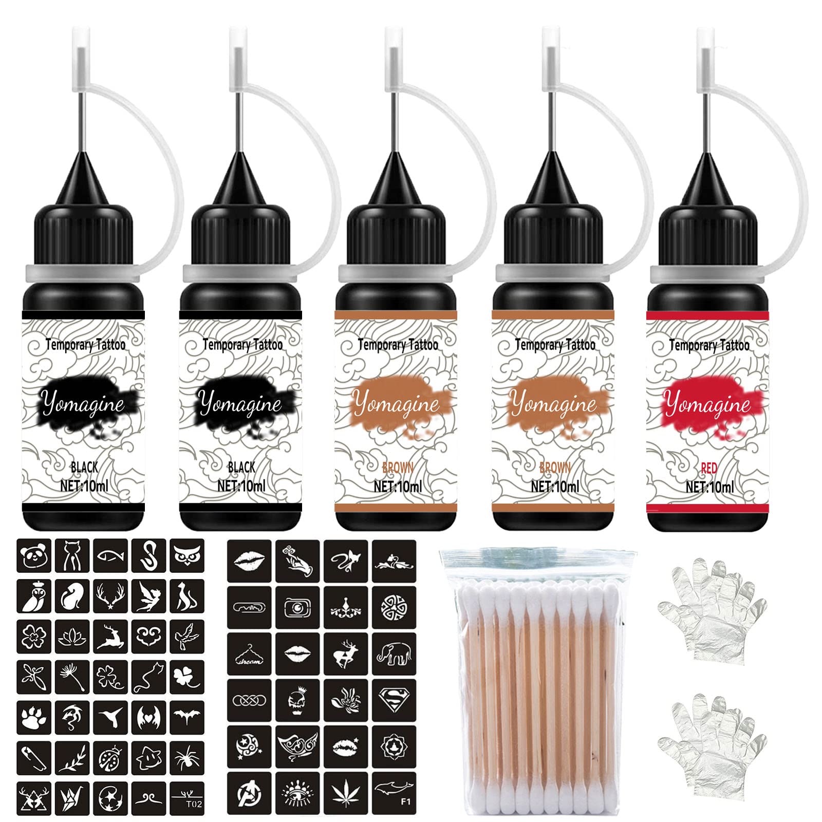 Kit De Tatuagens Temporárias Yomagine Semi Permanent Tattoo Ink