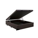 Cama Box Baú Viúva King Design Sintético Marrom 128x188x41