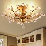 Luz De Candelabro Vintage Crystal Branches 4 Luzes 160w