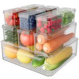 Caixas Organizadoras De Geladeira Spacehacks, Pacote Com 10 Tampas Transparentes