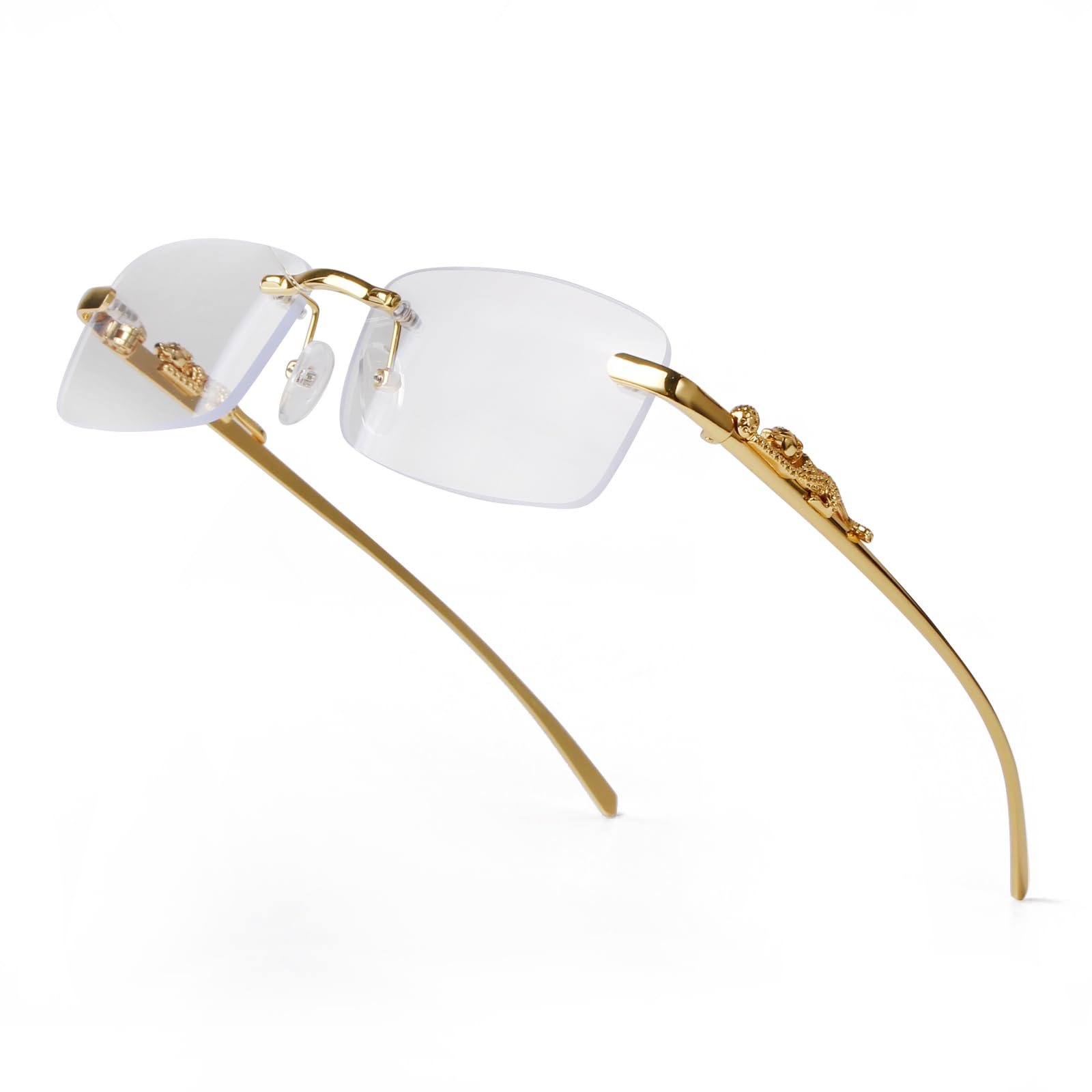 Óculos De Sol Piscm Vintage Rimless Retangle Gold Frame - Carrefour