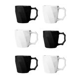 Kit Canecas Cerâmica Xícara Café Leite Kit 6 Un Preto Branco