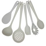 Kit De Utensílios Em Silicone Cinza 6 Peças Para Cozinha