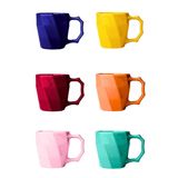Jogo De Canecas Cerâmica Xícara Café Leite 6 Unid Colorido