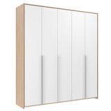 Guarda-roupa Infantil Mdf 5 Portas Modulados Branco/carvalho Treviso