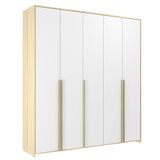 Guarda-roupa Infantil Mdf 5 Portas Modulados Branco/nature