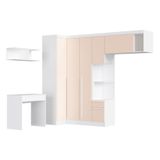 Guarda-roupa Infantil Modulado 6 Peças Infinity Branco Line / Blush