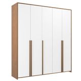 Guarda-roupa De Bebê 5 Portas Modulados Branco/mel