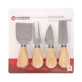 Conjunto Cutelaria Para Queijo 4 Peças Oak Cazza