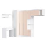 Guarda-roupa Infantil Modulado 6 Peças Infinity Branco Line / Blush