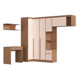 Guarda-roupa Solteiro Modulado 6 Peças Infinity Cedro|blush