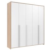 Guarda-roupa Infantil Mdf 5 Portas Modulados Branco/carvalho Treviso