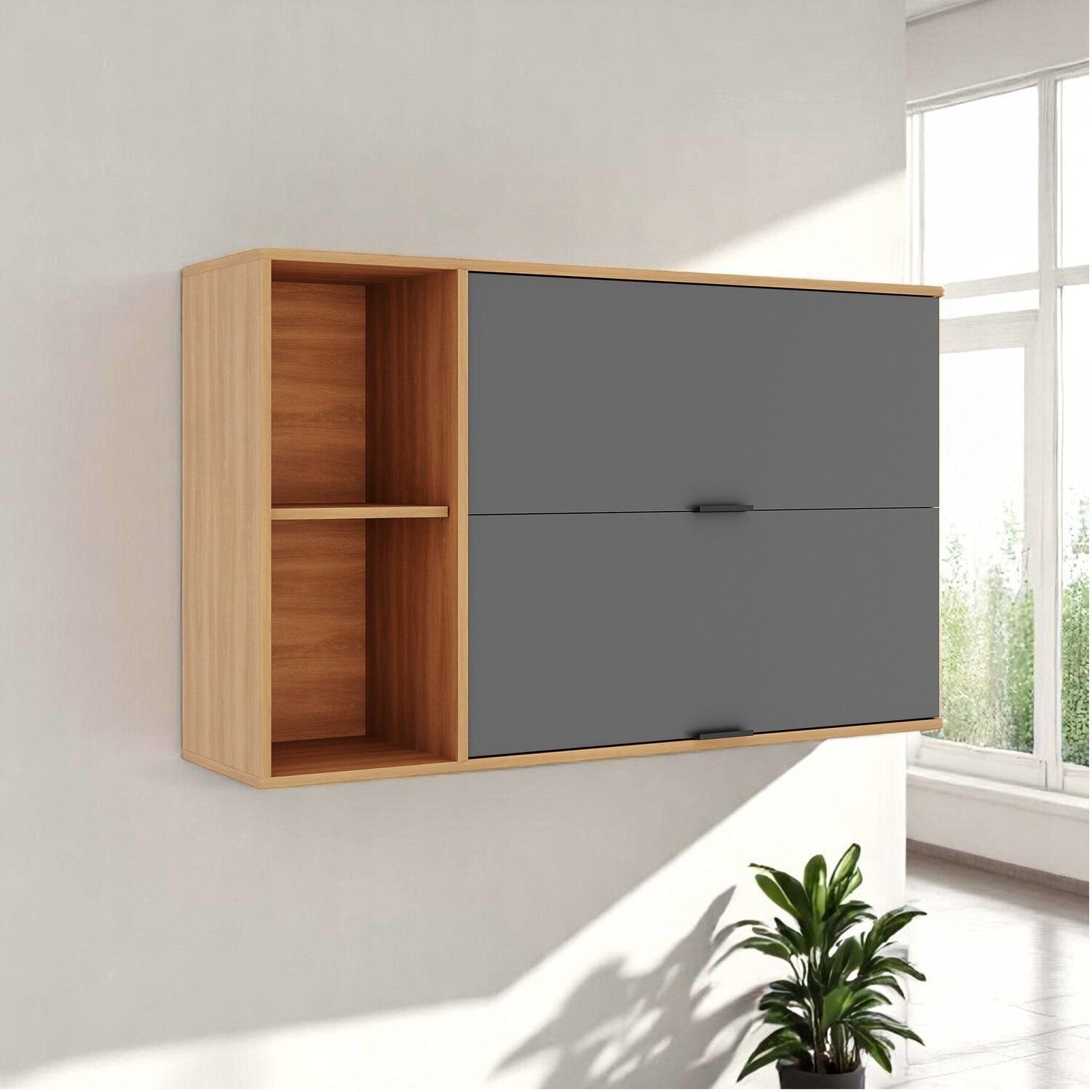 Armário Para Cozinha Aéreo 2 Portas Castanha Freijó