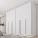 Guarda Roupa Casal 6 Portas 8 Gavetas Puxador Mdf 270cm Portugal Espresso Móveis Neve
