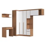 Guarda-roupa Solteiro Modulado 6 Peças Infinity Cedro/branco Line