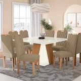 Conjunto Para Sala De Jantar Mesa Com 8 Cadeiras Dalia Euca/fendi
