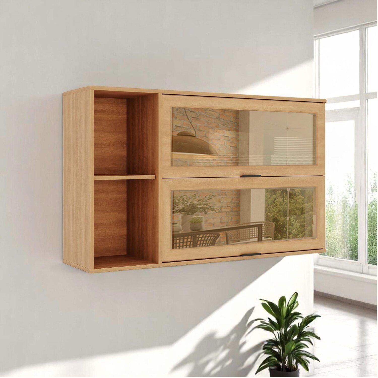 Armário Para Cozinha Aéreo 2 Portas Castanha Freijó