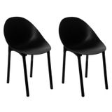 Conjunto Com 2 Cadeiras Para Jardim Pétala Preto