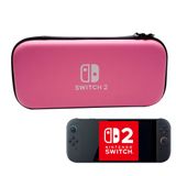 Bolsa Rosa Nintendo Switch 2 Case Proteção Bag Ns2 Maleta Logo