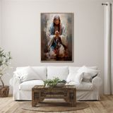 Quadro Decorativo Religioso Jesus Em Oração 1 Tela 80cm X 120cm Para Sala /quarto /igreja Com Vidro Bege