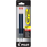 Recargas De Tinta Gel Pilot G2 Ultra Fine Point 0,38 Mm Vermelhas (pacote Com 2)