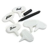Conjunto De Marcadores De Queijo Norpro 347 De 7 Peças Com Caneta, Branco