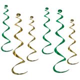 Decorações Suspensas Beistle Twirly Whirlys Douradas E Verdes