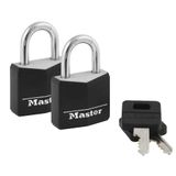 Cadeado Master Lock 131t Coberto Em Alumínio Preto, Pacote Com 2
