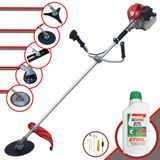 Roçadeira Anmax Cg430p-tb À Gasolina 43cc 2hp 9.000rpm Com Carretel Nylon + Lâmina 2 Pontas, 3 Pontas, 40 Dentes, 80 Dentes + Óleo Stihl 2t