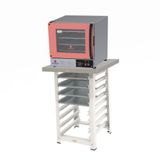 Kit - Forno Turbo Elétrico Prp-004 Plus 127v Rosa + Bancada Mes-004 + 4 Assadeiras - Progás
