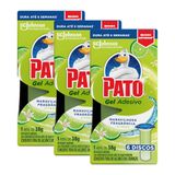 Kit 18 Refil Sanitário Pato Gel Adesivo Citrus 38g