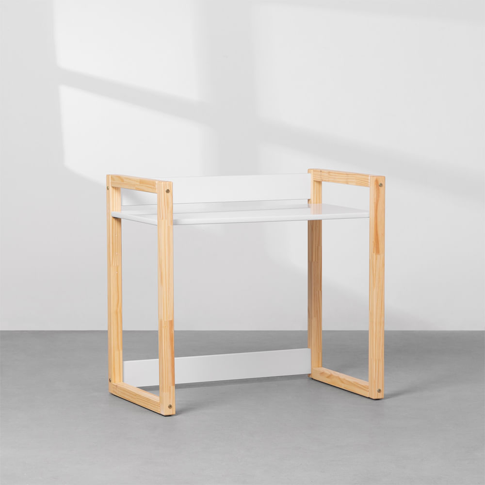 Escrivaninha Infantil Noah Natural E Branco Fosco – 80cm