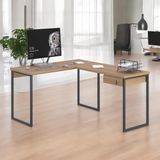 Mesa Home Office Escrivaninha L Industriale Montana Com Gaveteiro