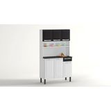 Kit Cozinha Rose Compacta Itatiaia Em Aço 6 Portas 1 Gaveta Branco E Preto I3g1-105