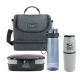 Kit Bolsa Térmica, Marmita, Garrafa 700ml E Porta Escovas Preto