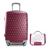 Kit Mala De Bordo E Necessaire Transparente Love Vinho