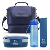 Kit De Bolsa Térmica, Marmita, Garrafa E Porta Talheres For Men Azul