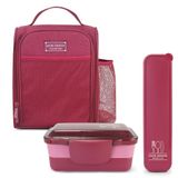 Kit Bolsa Térmica, Marmita, Porta Talheres Joy Vinho