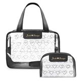 Kit Bolsa E Nécessaire Transparente Love Preto