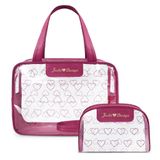 Kit Bolsa E Nécessaire Transparente Love Vinho