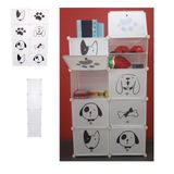 Armario Organizador De Brinquedos Guarda Roupa Sapateira Porta Treco 8 Modulos Com Prateleiras Infantil Kangur