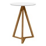 Mesa Lateral Sala De Estar Classic Branco Nature Tebar Branco Nature