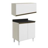Armario Aereo E Balcao Mdf 70cm Kali Bianco Nicioli Bianco