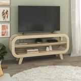 Rack Para Tv Até 60 Polegadas 133,5cm Com Pés Retrô Multimóveis Cr45328 Naturale Naturale