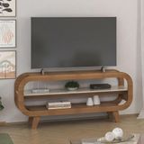 Rack Para Tv Até 60 Polegadas 133,5cm Com Pés Retrô Multimóveis Cr45328 Cinamomo/off White Cinamomo/off White