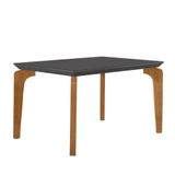 Mesa Para Sala De Jantar Liz 120cm Em Mdf E Vidro Grafite/ Imbuia/ Serig. Grafite